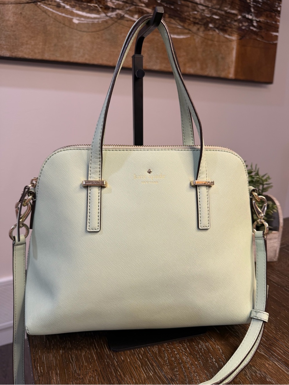 kate spade NY Cedar Street Maise Mint Mojito Green Leather Satchel